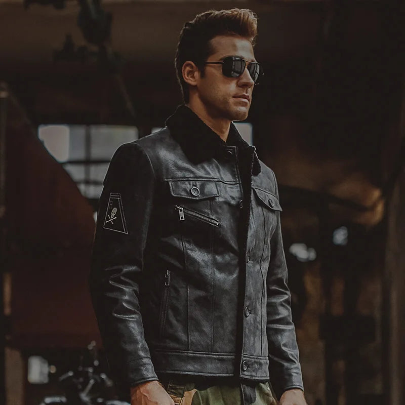 FLAVOR Men's Black Leather Jacket – Midnight Classic