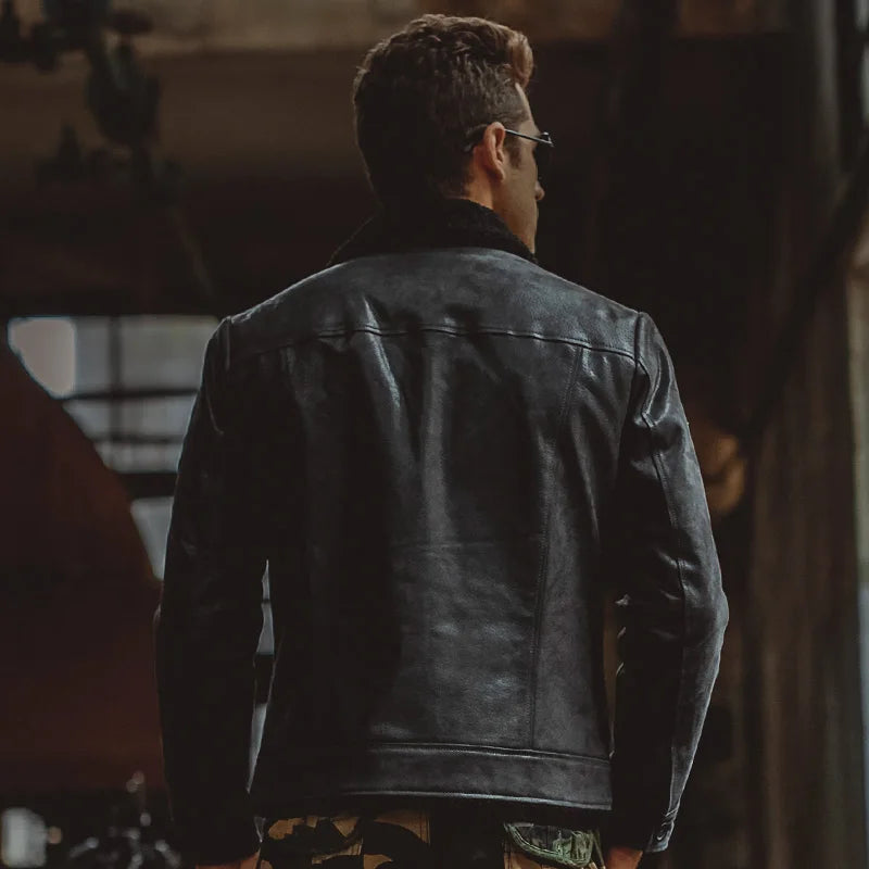FLAVOR Men's Black Leather Jacket – Midnight Classic