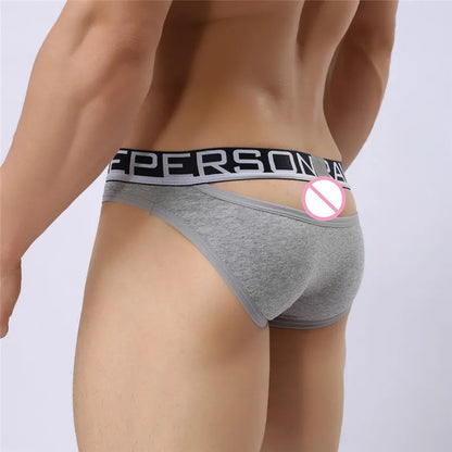 BRAVE PERSON Sexy Men's Cotton Briefs Hollow Design for Men Underwear