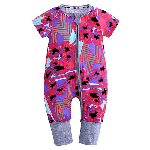 Kids Tales Sunny Adventures Cotton-Blend Double-Zip Baby Romper