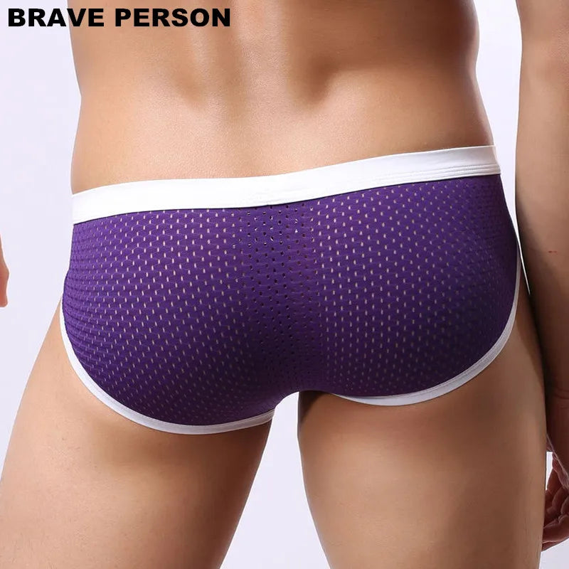 BRAVE PERSON Men's Breathable Mesh Briefs - High Quality Underwear