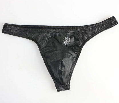 BRAVE PERSON Men's Low Waist Leather Briefs