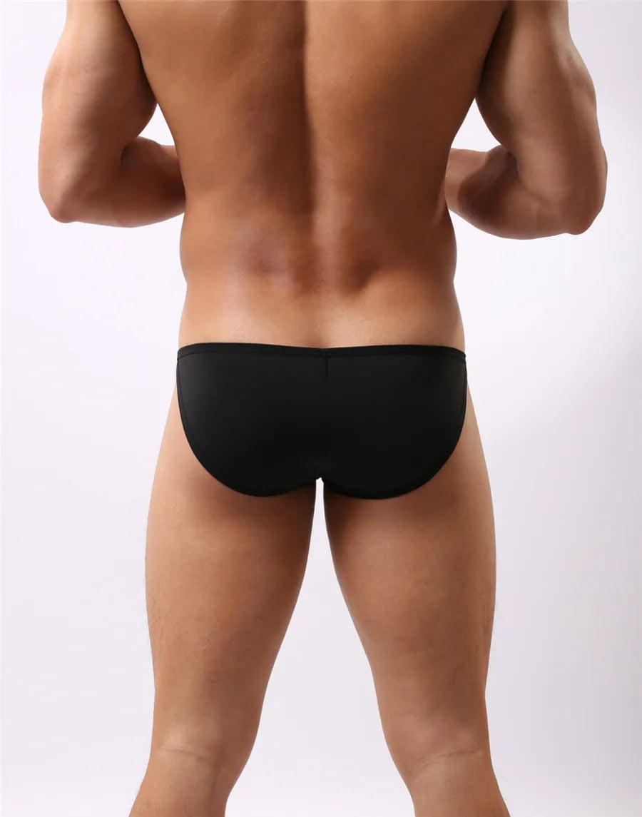 BRAVE PERSON Sexy Men's Mini Briefs Low Waist Smooth Ice Silk Nylon Underpants