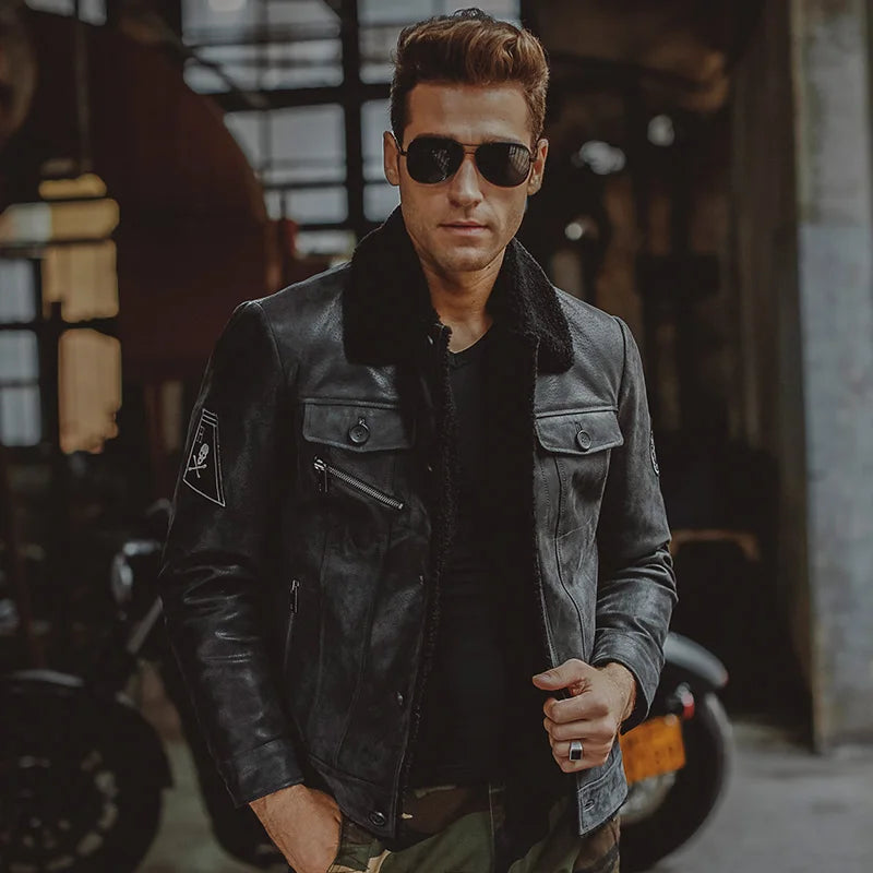 FLAVOR Men's Black Leather Jacket – Midnight Classic
