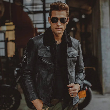 FLAVOR Men's Black Leather Jacket – Midnight Classic