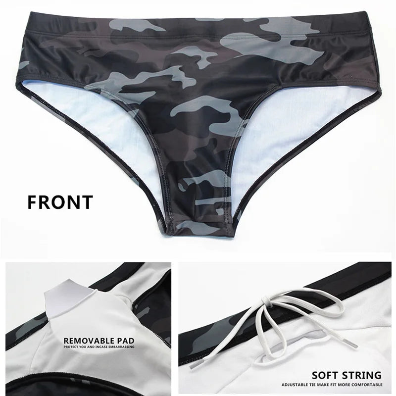 Men's blue swim briefs from DATIFER, designed for comfort and performance, featuring a snug fit and quick-drying fabric.