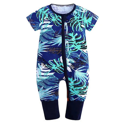 Kids Tales Sunny Adventures Cotton-Blend Double-Zip Baby Romper