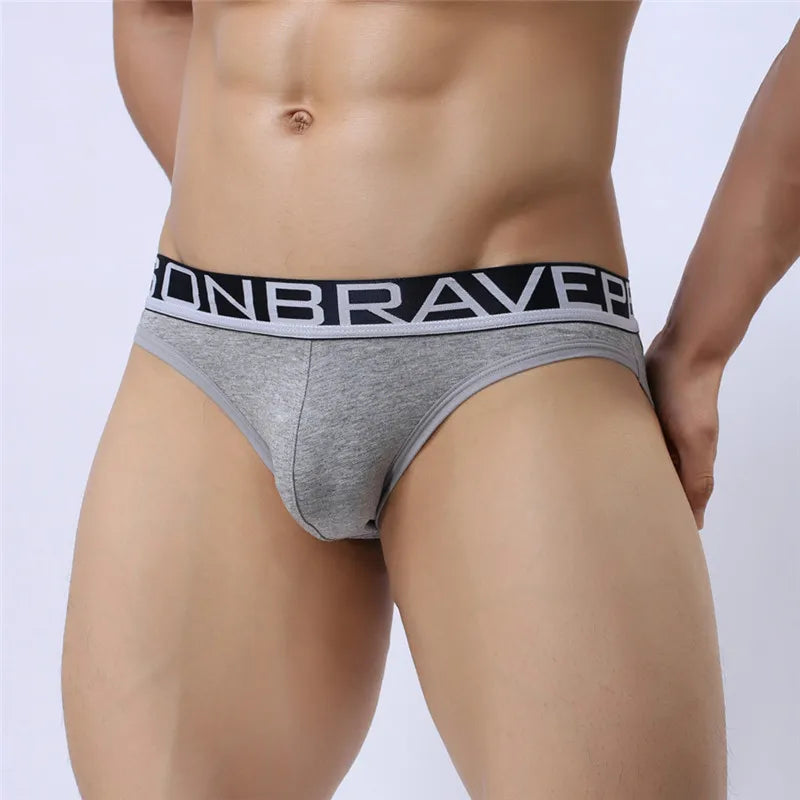 BRAVE PERSON Sexy Men's Cotton Briefs Hollow Design for Men Underwear