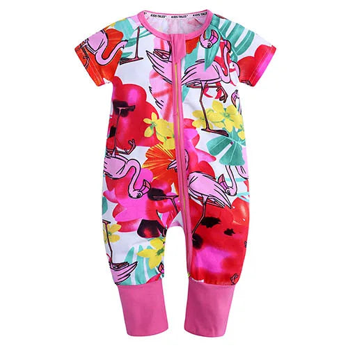 Kids Tales Sunny Adventures Cotton-Blend Double-Zip Baby Romper