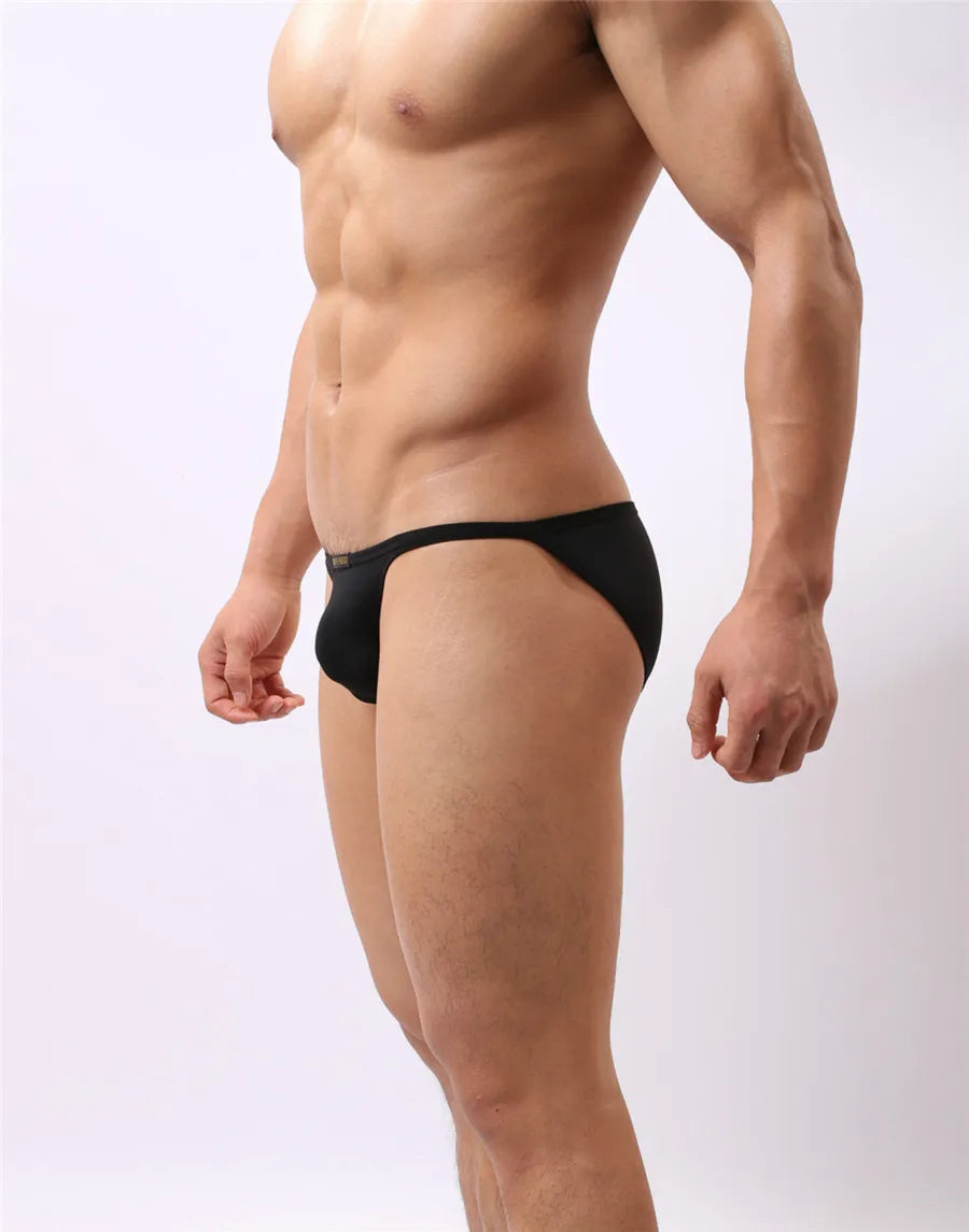 BRAVE PERSON Sexy Men's Mini Briefs Low Waist Smooth Ice Silk Nylon Underpants