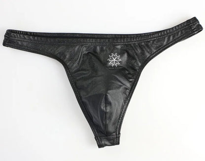 BRAVE PERSON Men's Low Waist Leather Briefs
