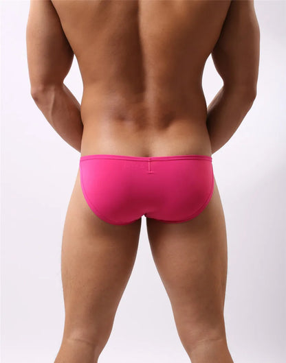 BRAVE PERSON Sexy Men's Mini Briefs Low Waist Smooth Ice Silk Nylon Underpants