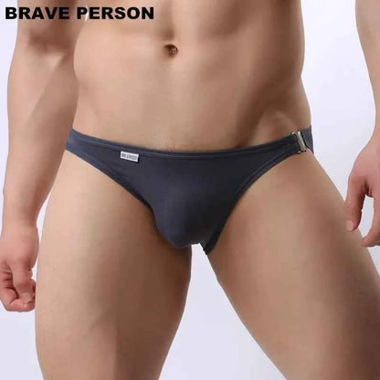 BRAVE PERSON Men's Sexy Fashion Briefs Bikini with Side Metal Buckle