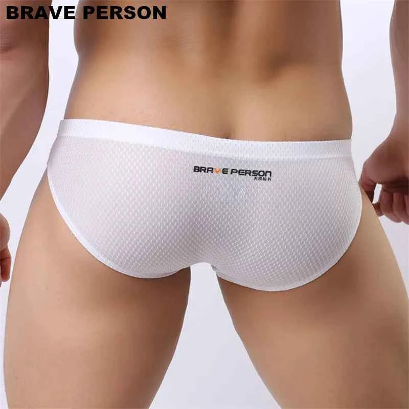 BRAVE PERSON Men's Sexy Briefs - Colourful High-Quality Nylon Underwear for Ultimate Comfort