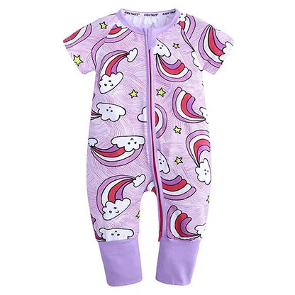 Kids Tales Sunny Adventures Cotton-Blend Double-Zip Baby Romper