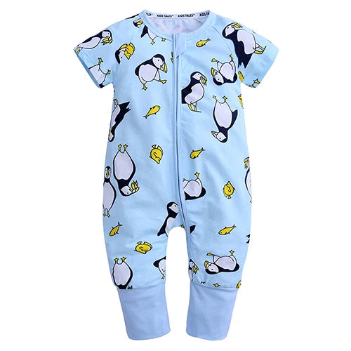 Kids Tales Sunny Adventures Cotton-Blend Double-Zip Baby Romper