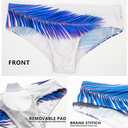 DATIFER Mens Low Waist Sexy Print Swim Briefs