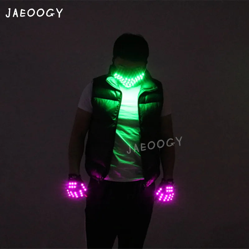 JAEOOGY 188 LED Dance Mask or Purple Gloves