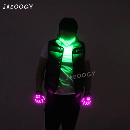 JAEOOGY 188 LED Dance Mask or Purple Gloves
