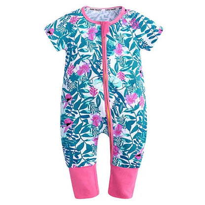 Kids Tales Sunny Adventures Cotton-Blend Double-Zip Baby Romper