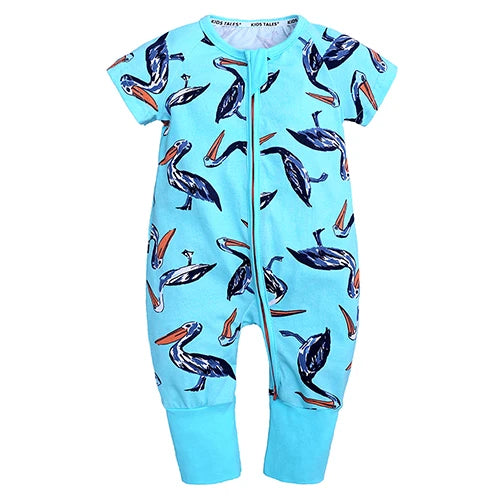Kids Tales Sunny Adventures Cotton-Blend Double-Zip Baby Romper