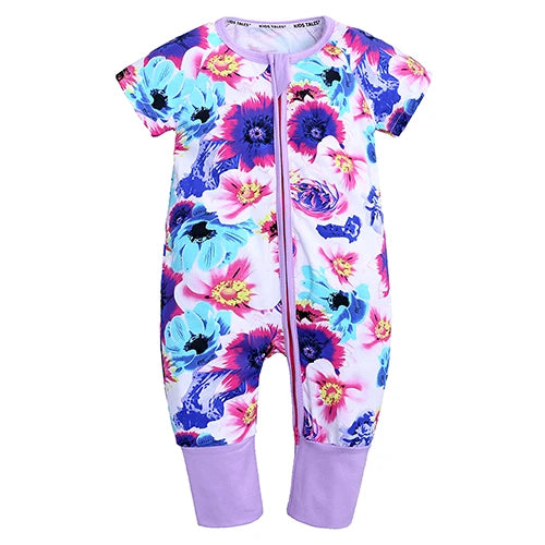 Kids Tales Sunny Adventures Cotton-Blend Double-Zip Baby Romper