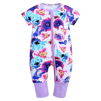 Kids Tales Sunny Adventures Cotton-Blend Double-Zip Baby Romper