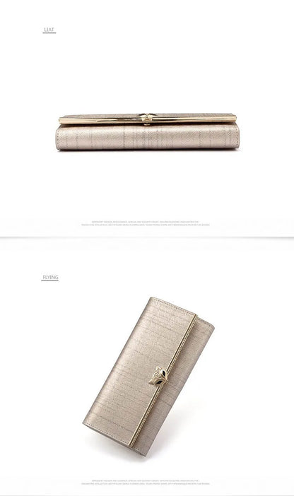 FOXER Women's Split Leather Long Wallet