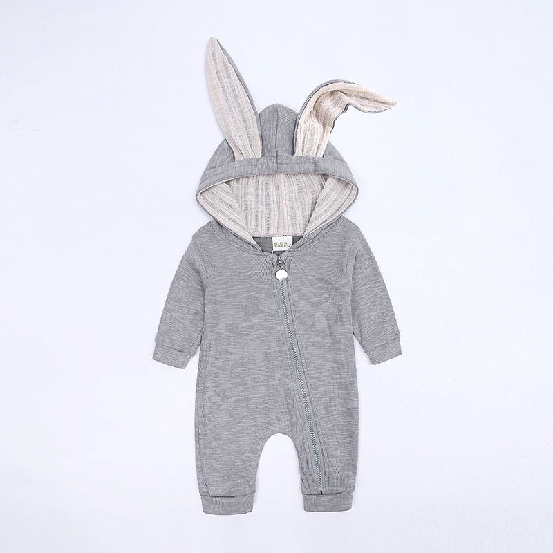 Kids Tales Bunny Hugs Cotton-Blend Hooded Baby Romper
