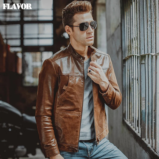 FLAVOR Men's Leather Bomber Jacket – Urban Heritage