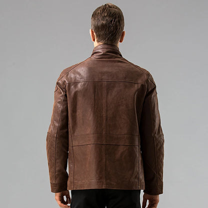 FLAVOR Men's Brown Leather Jacket – Heritage Edge