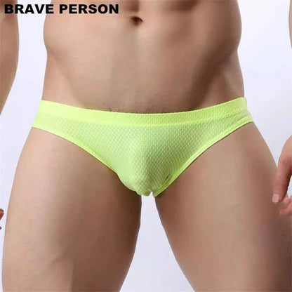 BRAVE PERSON Men's Sexy Briefs - Colourful High-Quality Nylon Underwear for Ultimate Comfort