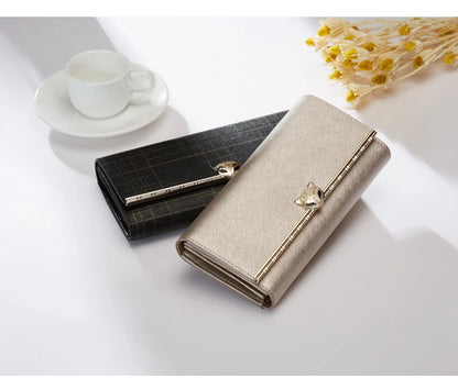 FOXER Women's Split Leather Long Wallet