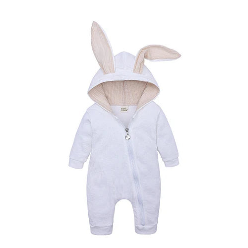 Kids Tales Bunny Hugs Cotton-Blend Hooded Baby Romper