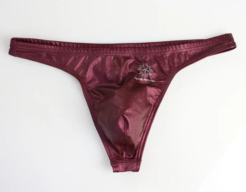 BRAVE PERSON Men's Low Waist Leather Briefs