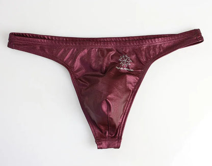 BRAVE PERSON Men's Low Waist Leather Briefs