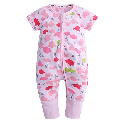 Kids Tales Sunny Adventures Cotton-Blend Double-Zip Baby Romper