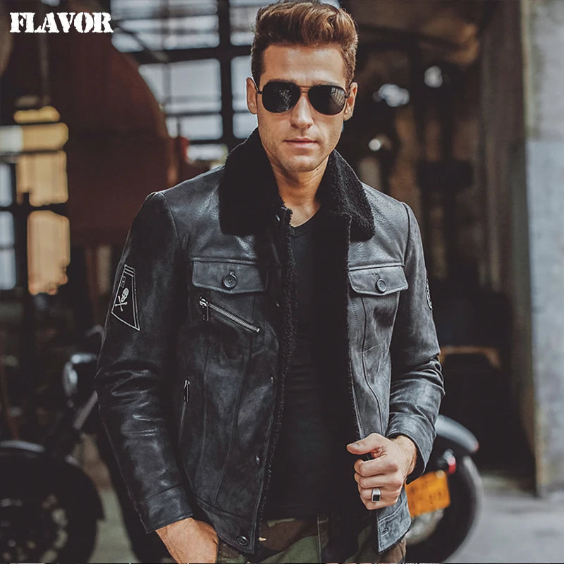 FLAVOR Men's Black Leather Jacket – Midnight Classic