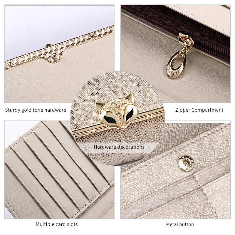 FOXER Women's Split Leather Long Wallet