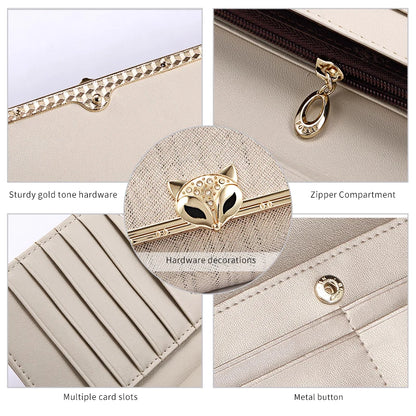 FOXER Women's Split Leather Long Wallet