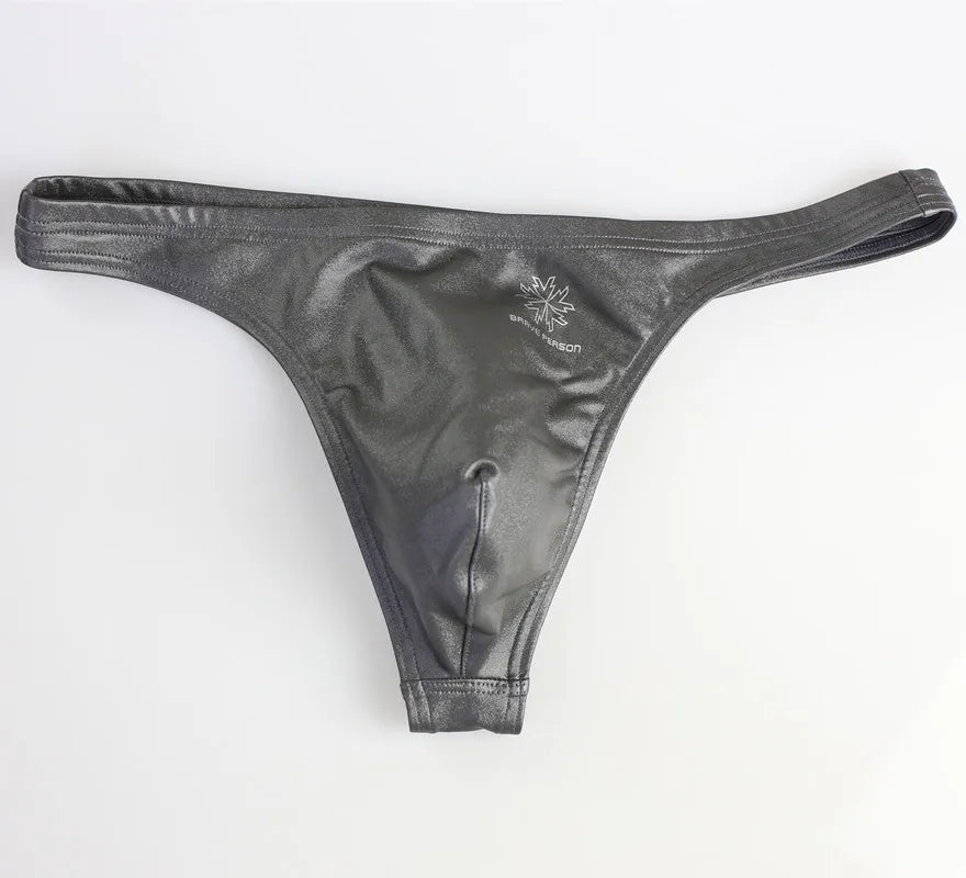 BRAVE PERSON Men's Low Waist Leather Briefs