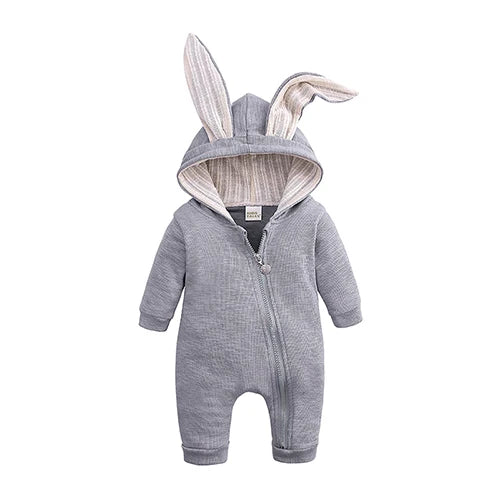 Kids Tales Bunny Hugs Cotton-Blend Hooded Baby Romper