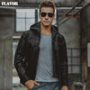 FLAVOR Men's Black Hooded Leather Jacket – City Nomad