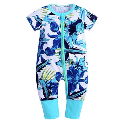 Kids Tales Sunny Adventures Cotton-Blend Double-Zip Baby Romper