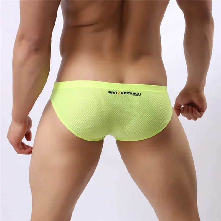 BRAVE PERSON Men's Sexy Briefs - Colourful High-Quality Nylon Underwear for Ultimate Comfort