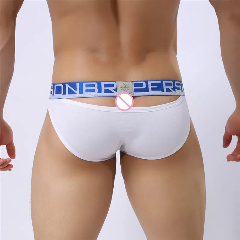 BRAVE PERSON Sexy Men's Cotton Briefs Hollow Design for Men Underwear