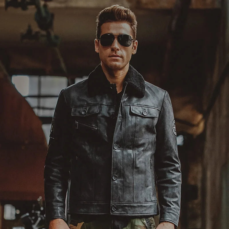 FLAVOR Men's Black Leather Jacket – Midnight Classic