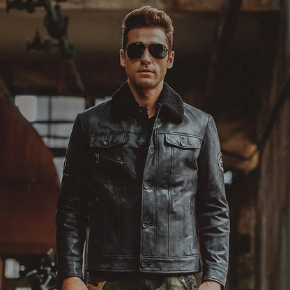 FLAVOR Men's Black Leather Jacket – Midnight Classic