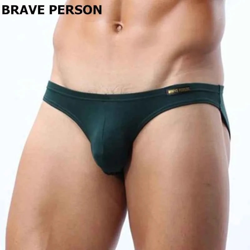 BRAVE PERSON Mens Low Rise Underwear Briefs with U Convex Pouch