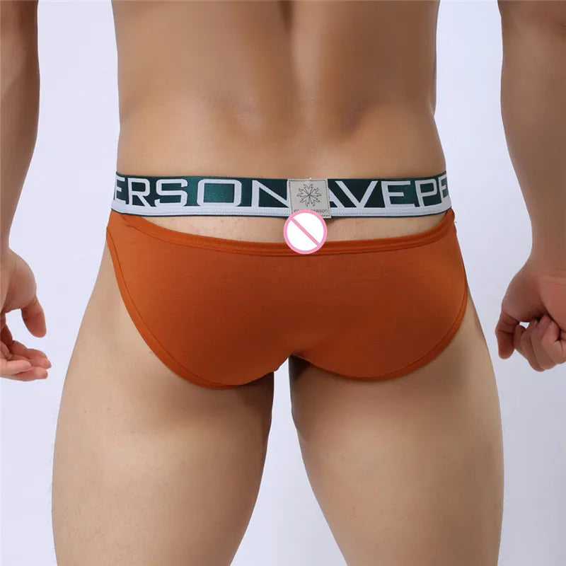 BRAVE PERSON Sexy Men's Cotton Briefs Hollow Design for Men Underwear